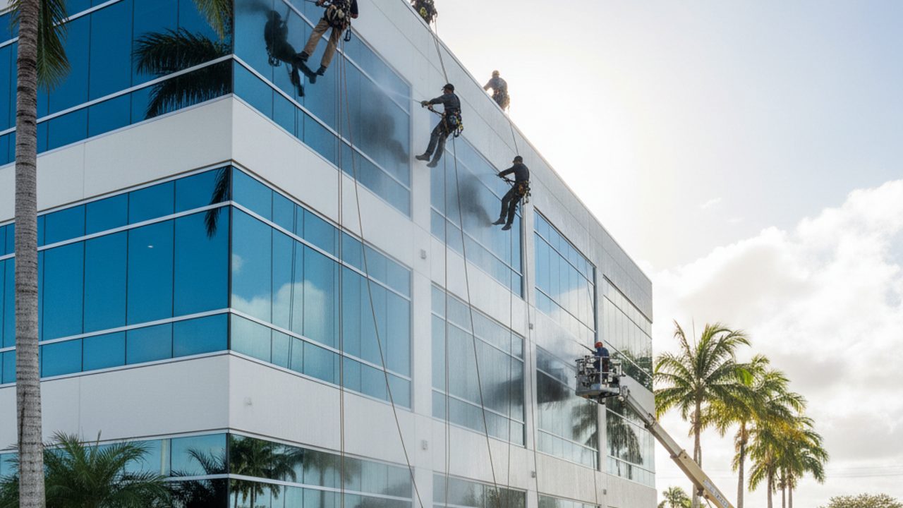 Commercial Window and Facade Washing for Mid-Rise Buildings