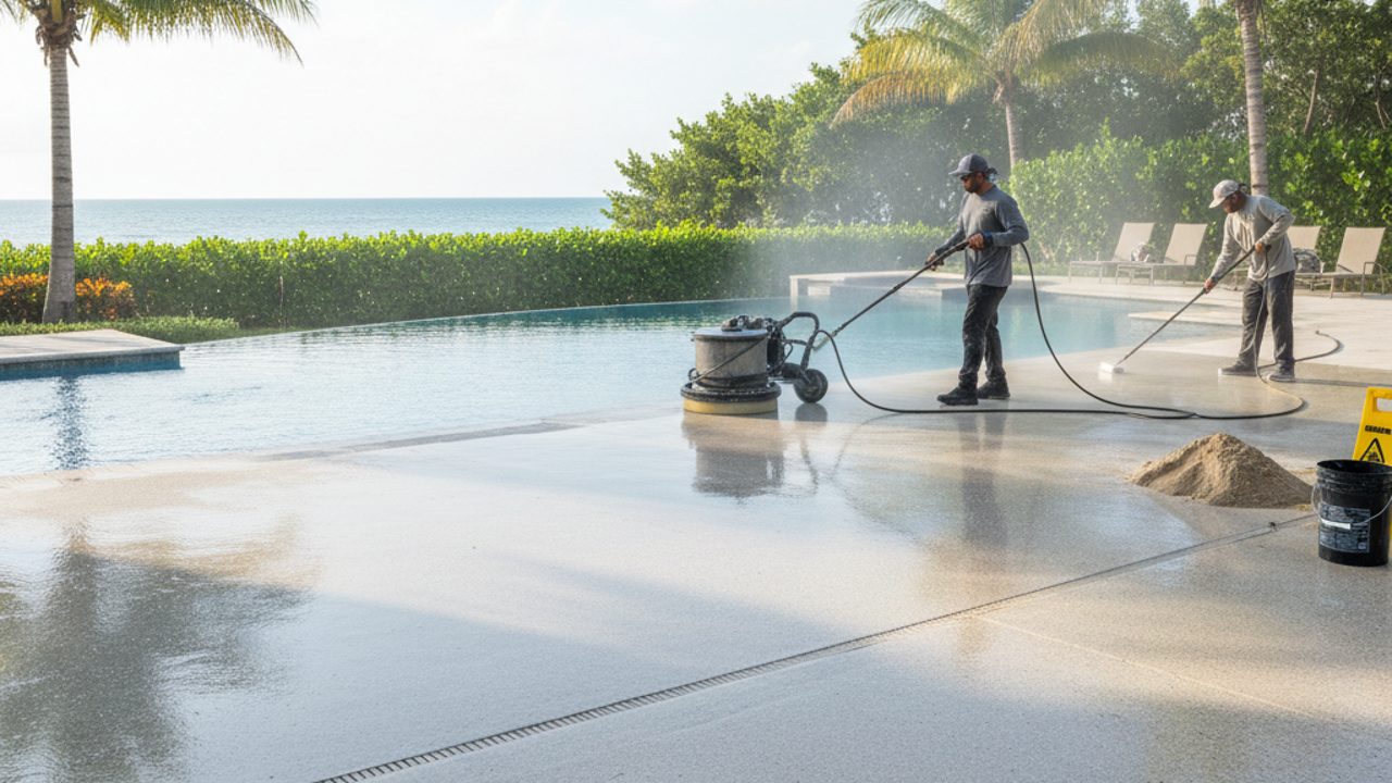 Pool Deck Sealing and Slip Resistance