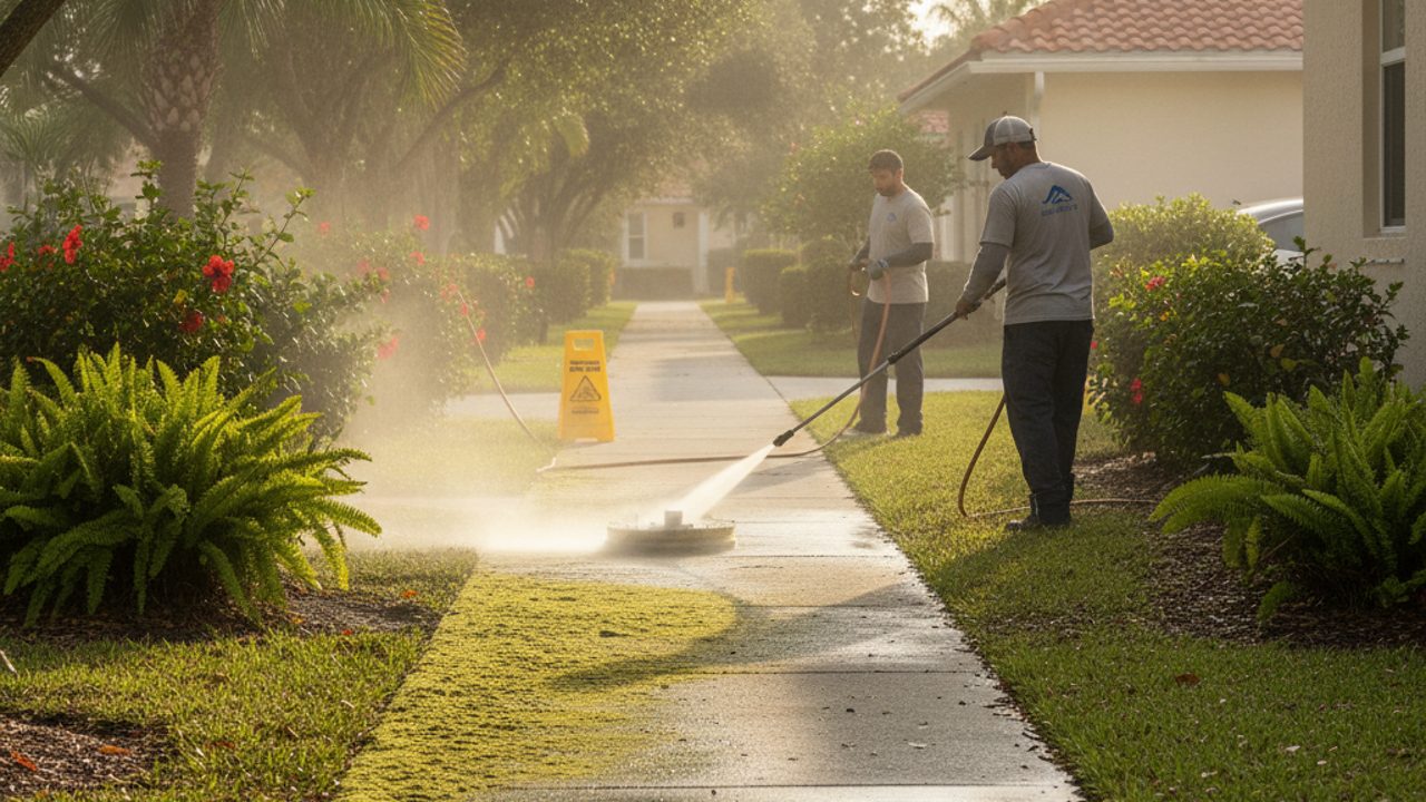 Slippery Sidewalks and Liability: Why Algae Removal Matters
